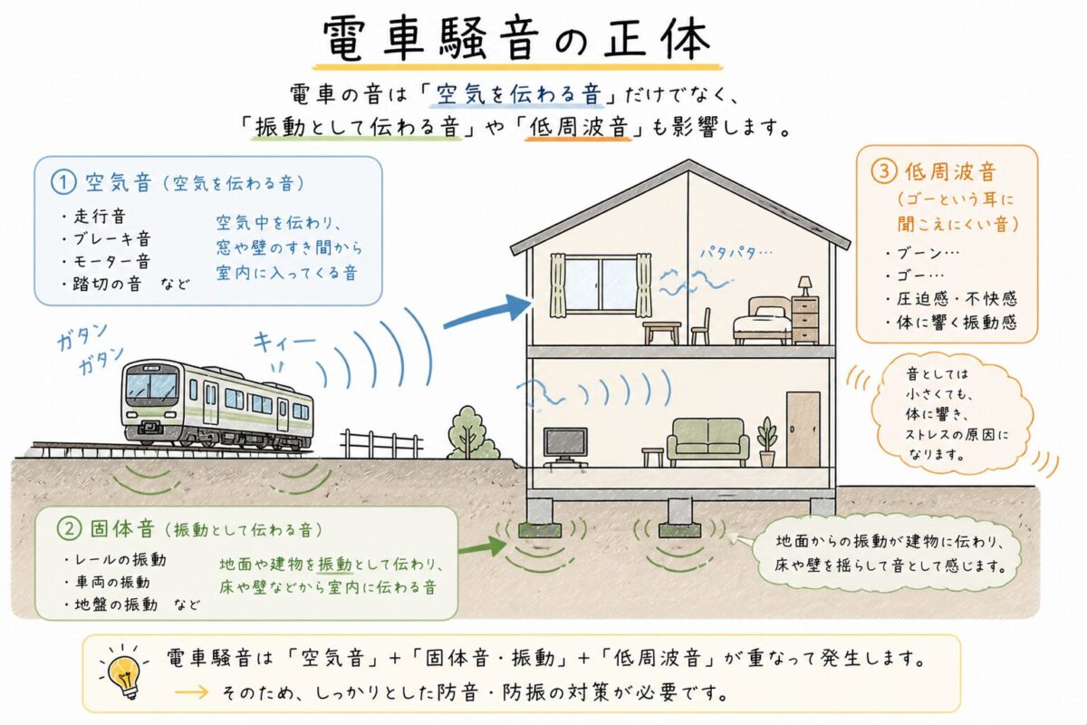 電車騒音の正体の図解