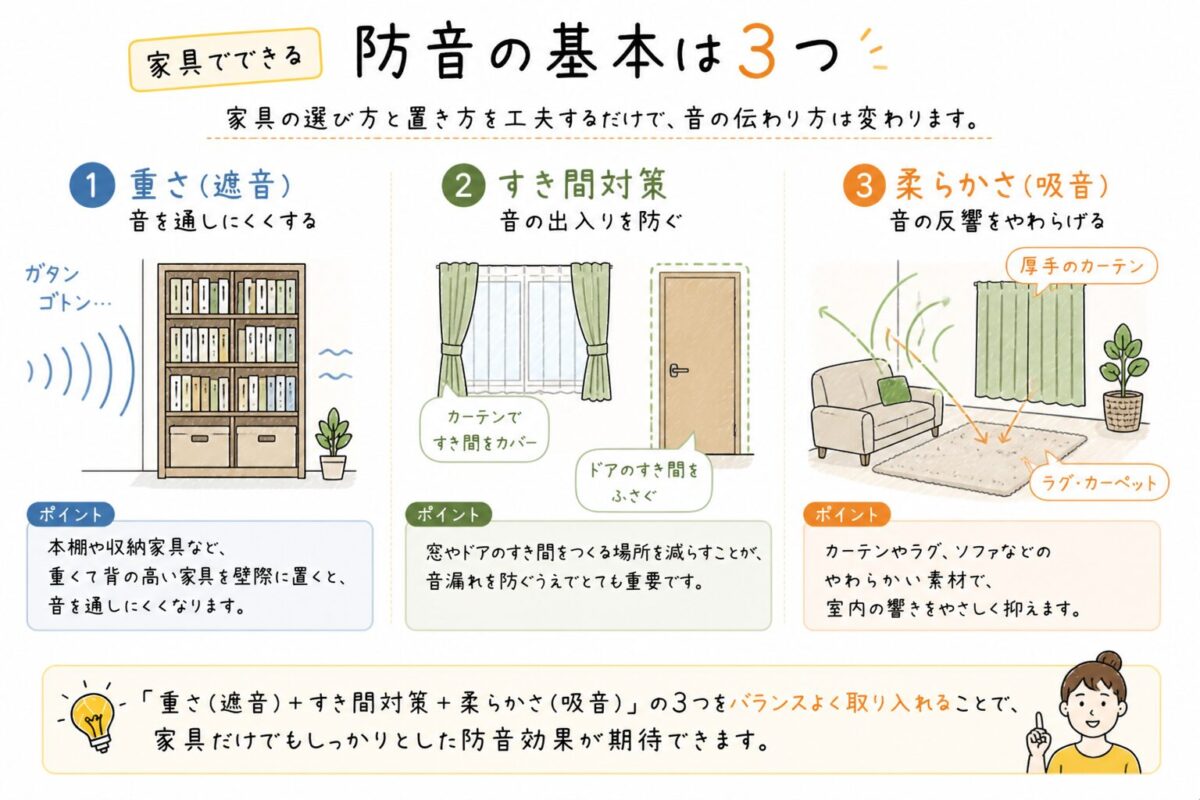 家具でできる防音の基本
