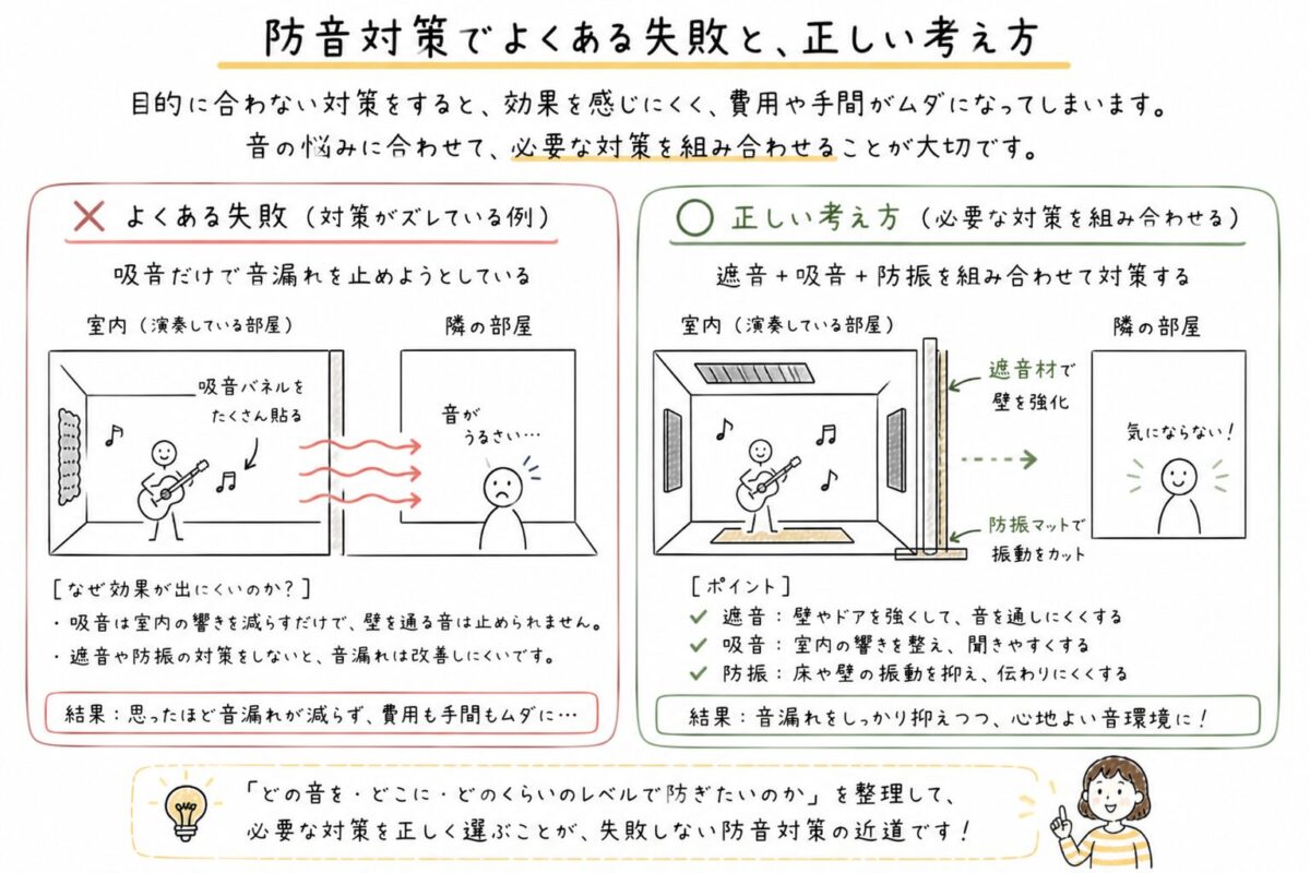 防音対策のよくある失敗