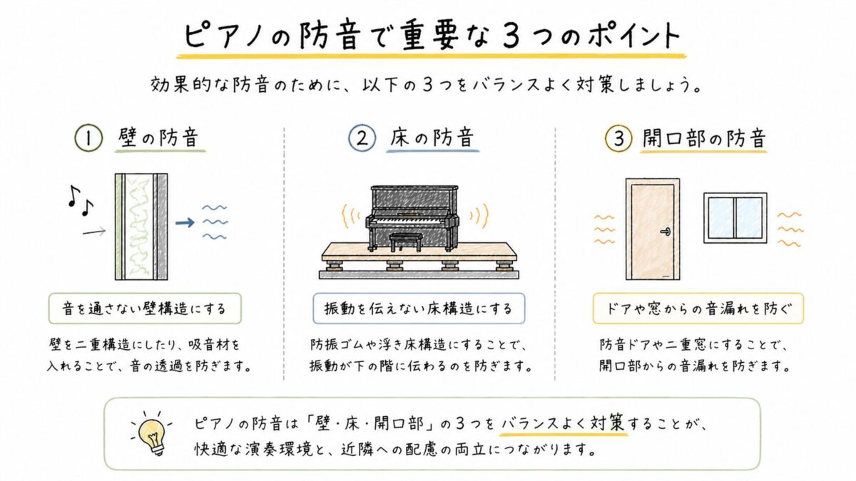 ピアノ防音について図解