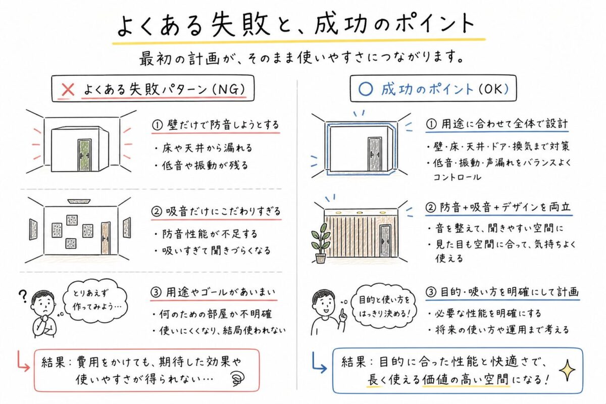 失敗しやすい法人向け防音対策