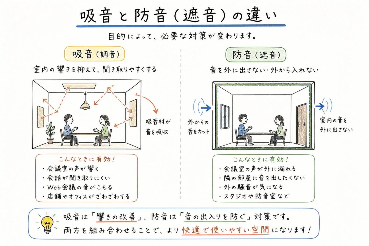 吸音と防音の超シンプル図