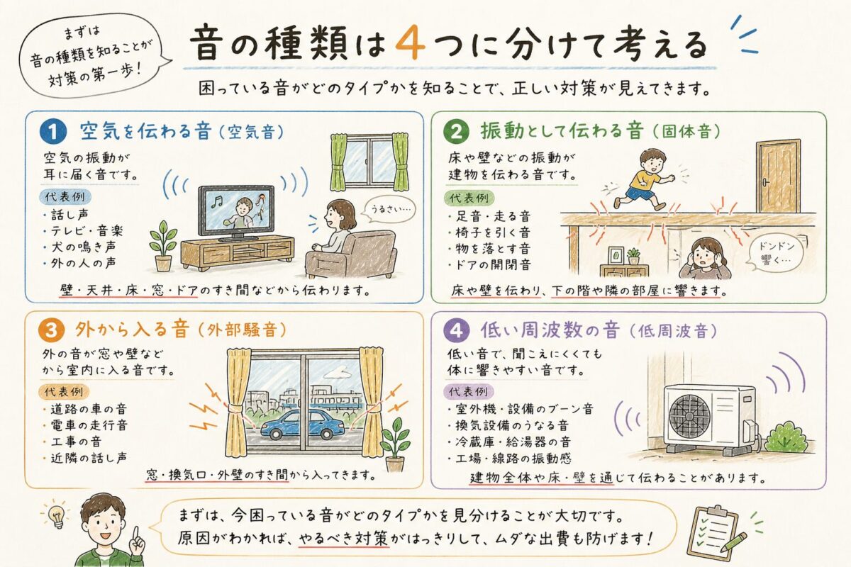 音の種類は4つに分けて考えるの図式